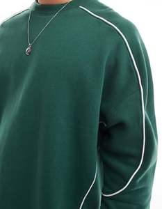 100% algodón sudadera de gran tamaño Drop Shoulder Hoodies para hombre OEM Custom Puff Print logo 360 Gsm Crew Neck Sudadera para hombres - Product Image 4