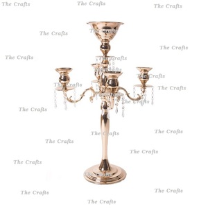 Metal <b>Rose</b> <b>Gold</b> Color Candelabra Customized Size And Shape Candelabra For Wedding Home And Events Usage - Product Image 6