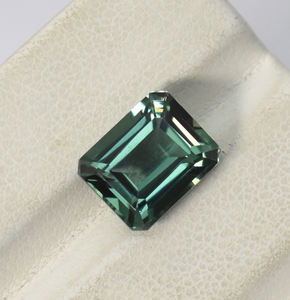 Piedra preciosa Octágono de turmalina verde de laboratorio, corte esmeralda, 11X9mm, 12X10mm, 14X10mm, piedra preciosa suelta para joyería, turmalina creada en laboratorio - Product Image 1