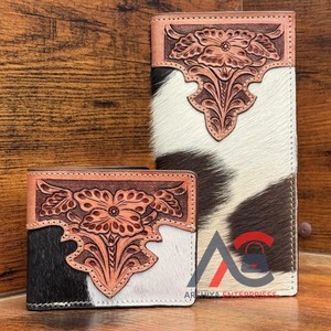 กระเป๋าสตางค์แบบยาวมีที่ใส่บัตรเครดิตป้องกัน RFID หนังวัวแท้ดีไซน์หรูรุ่นใหม่ - Product Image 1