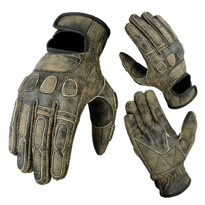 Men's Motorbike Vintage Cruiser Riding Roadster Brown Leather Gloves Motorcycle Auto Racing Wear Leather Gloves For Men - Product Image 4