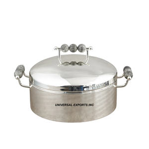 Hotpot de acero inoxidable de doble pared, cazuela de diseñador hecha a mano pulida brillante, última colección, calentador de alimentos de metal elegante - Product Image 2