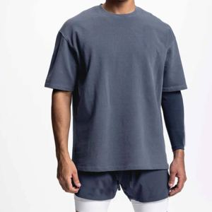 T-shirts pour hommes lourds de haute qualité en coton vierge surdimensionné Slim Fit Streetwear pour imprimer des vêtements à la mode - Product Image 6