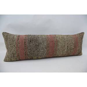 Tapis en laine Kilim beige élégant de 12x36 pouces avec motif vintage tissé pour oreiller - Product Image 3