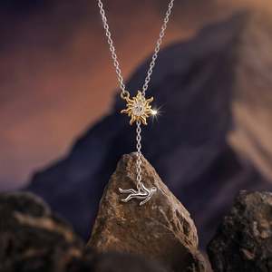 Jeulia Icarus Myth Adjustable Pave Halo Sun Lariat Necklace with Zircon - Product Image 5