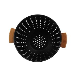 Passoire de cuisine auto-drainante avec revêtement en poudre, base solide, poignée en bois, compatible lave-vaisselle - Product Image 5