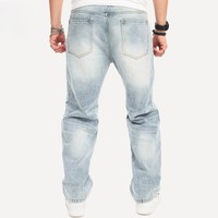 Jeans en denim de haute qualité, écologiques, style hip-hop, pour hommes, séchage rapide, coupe droite, extensibles, bleu noir, vente en gros, personnalisables, OEM