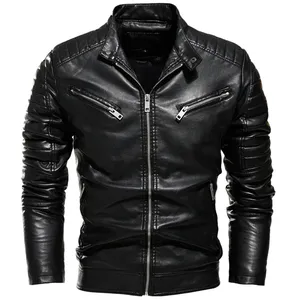 Chaqueta de cuero negro de alta calidad para hombre, chaqueta de cuero para hombre, chaquetas de cuero genuino 2024 para invierno - Product Image 1