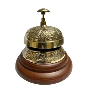 Cloche de bureau artisanale de haute qualité pour la décoration de table et le comptoir d'hôtel, cloche de bureau avec finition en laiton antique - Product Image 4