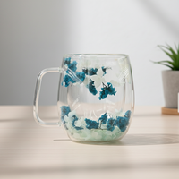 Tasse en verre borosilicate à double paroi de qualité supérieure et durable 3306343-0.36, 360 ml, style nordique, résistante à la chaleur, compatible lave-vaisselle