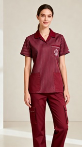 Uniforme d'allaitement à col rond personnalisé en gros Uniformes de gommage médical clinique Ensembles médicaux pour hôpital 2 pièces - Product Image 4