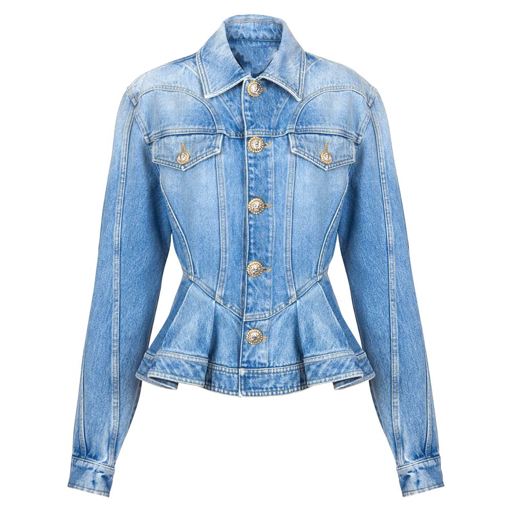 New Arrivals Long Sleeve Slim Fit Leather Jacket Women Fashion Plus Size Jean Jackets for Women high quality suitable price