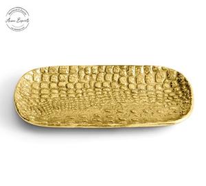 Plateau de service géométrique moderne avec bordure dorée Design élégant idéal pour servir des collations et une décoration intérieure élégante - Product Image 5