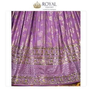 Suministro directo de fábrica nuevo diseño Dola seda Jecquard bordado trabajo con Organza Dupatta mujer Lehenga Choli para ropa de boda - Product Image 3