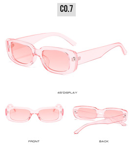 Custom Logo <b>Sunglasses</b> UV400 Retro <b>Small</b> <b>Frame</b> Full Rim Shades OEM ODM Wholesale Vintage Rectangle Eyewear Unisex - Product Image 2