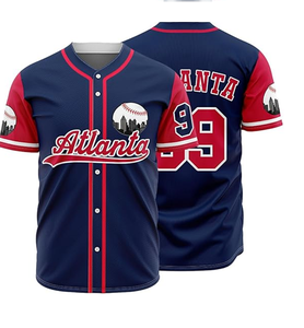 เสื้อเบสบอลสำหรับผู้ชาย เสื้อเชิ้ตติดกระดุมลำลอง แขนสั้น ชุดกีฬาทีม - Product Image 1