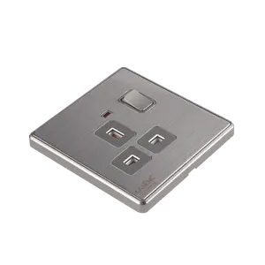 Yüksek kaliteli özelleştirilebilir üretim elektrik duvar anahtarı socket13A BS Neon ışık ile anahtar priz