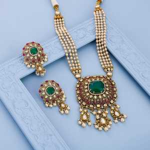 Kundan Necklace 187732 Elegant <b>Wedding</b> <b>Accessory</b> - Product Image 2