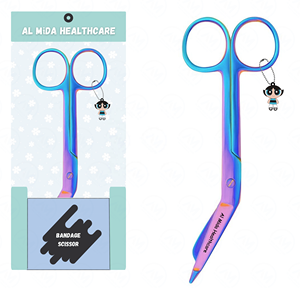 Ciseaux de pansement à poignée de caractère coloré avec charme et emballage de vente au détail personnalisé - Product Image 2