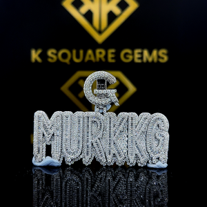 Pendentif alphabet de luxe fabriqué en or rose 14 kt diamant cultivé en laboratoire nouvelle arrivée tendance élégante avec une clarté vvs améliorée - Product Image 1