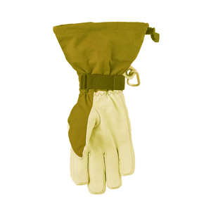 Gants de ski et de snowboard pour homme en cuir microfibre vert olive, isolés, imperméables, avec paume antidérapante, design à doigts entiers ou fendus, ajustables - Product Image 2