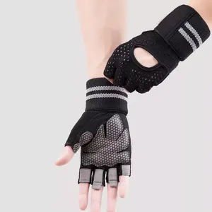 Gants de gym personnalisés avec support de poignet pour hommes femmes gants d'haltérophilie rembourrés paume gants d'entraînement de fitness exercice - Product Image 5