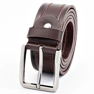 Cinturón de Cuero Genuino de Vaca Marrón Hecho a Medida de Alta Calidad para Hombre, Cinturón de Diseño con Hebilla Personalizada y Longitud a Medida, Hecho a Mano - Product Image 1