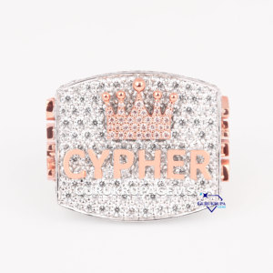 Anillo Hip Hop para hombre en plata de ley 925 cultivado en laboratorio con diamantes de corte redondo de claridad VVS para fiesta de compromiso de boda - Product Image 1