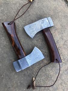 Handcrafted Damascus Steel Viking Battle <b>Axe</b> Personalized Engraved Handle Outdoor Survival Gear <b>Mini</b> <b>axe</b> with Leather Sheath - Product Image 2