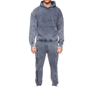 Pantalon de survêtement personnalisé de haute qualité 100% coton délavé à l'acide ensemble de jogging Streetwear d'hiver avec logo imprimé avec sweat à capuche en option Plus - Product Image 4