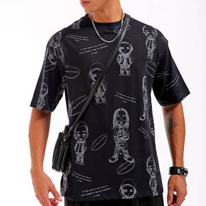 Diseño adecuado de fábrica Producto más vendido Camiseta para hombre 2025 Último diseño Color liso Hip Hop Camiseta serigrafiada - Product Image 1