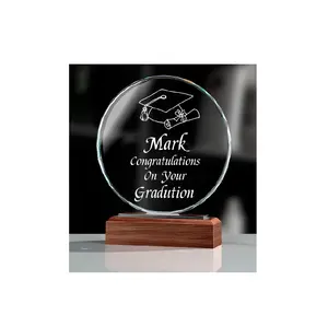 Premio trofeo acrilico in legno di ultimo stile Design personalizzato su misura/trofeo in legno con placca moderna personalizzata per la pensione del Manager