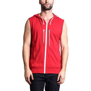 Unique design long sleeves customized <b>sleeveless</b> <b>hoodie</b> OEM OMD service custom hoodies - Product Image 1