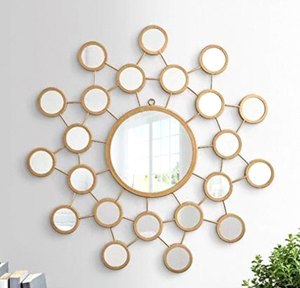 Handcrafted Design Rounded Shape <b>Gold</b> Plated <b>Frame</b> Metal <b>Mirror</b> <b>Frame</b> For Home Hotel Living Room Decorative <b>Mirror</b> - Product Image 1