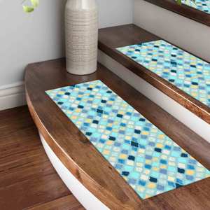 พรมลายบลูสเต็ปทันสมัย พรมพิมพ์ลายสำหรับตกแต่งบ้าน ทำความสะอาดง่าย - Product Image 3