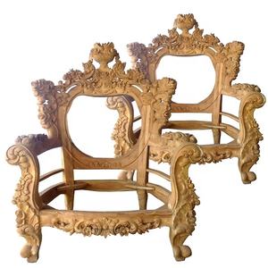 Solid Unfinished Teak Wood Chair Sofa Eight Wooden Frames European Design Style for Home Bedroom Hotel <b>Living</b> <b>Room</b> Furniture - Product Image 2