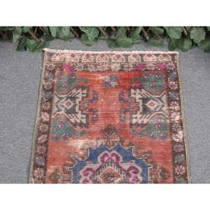 พรมวินเทจขนาด 1.8x3.3 ฟุต พรมตุรกีขนาดเล็ก พรมสีแดงไล่เฉด - Product Image 3