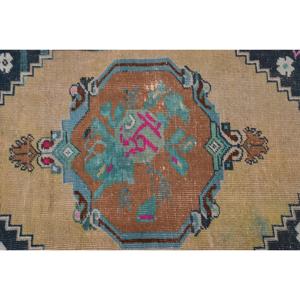 พรมขนาด 1.8x3.7 ฟุต, พรมตุรกีโบราณขนาดเล็ก, พรมขนสัตว์สีน้ำเงิน - Product Image 3