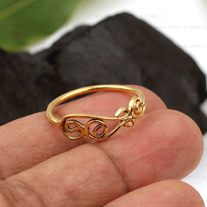 Anillo de banda de filigrana clásica Plata de Ley 925 con chapado en rodio de oro de 18 quilates Declaración Boho Eternity Vermeil Joyería fina - Product Image 2