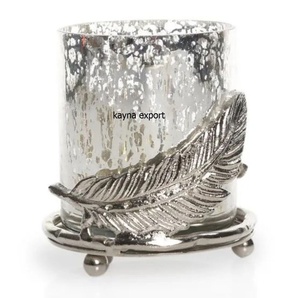 Fancy Decorative Aluminium Leaf Design Handmade Votive Candle Holder Gold Plated Christmas Home Decoration - Product Image 2