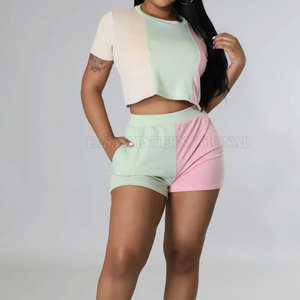 Conjunto de Top Corto y Pantalones Cortos Personalizados con Tu Propio Diseño, Talla Grande, Conjunto de Top Corto y Pantalones Cortos de Algodón Más Vendido - Product Image 4