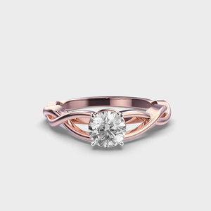 Anillo Clásico Minimalista con Diamante Cultivado en Laboratorio en Oro Rosa y Plata de Ley, Certificado IGI, Chapado en Rodio, Joyería de Moda para Boda - Product Image 2