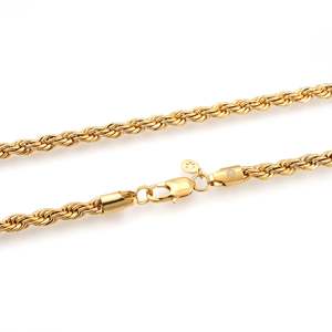 สร้อยคอทอง 14K แบบเชือกเคลือบโรเดียม ประดับเพชรและมุกทันสมัย สำหรับงานทางศาสนา งานแต่งงาน งานครบรอบ - Product Image 2