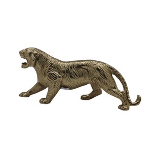 Sculptures de tigre Figurines abstraites en aluminium doré fini maison décorative pour la maison salon décor Sculpture de bureau - Product Image 3