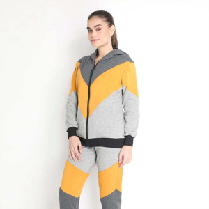 Chándal de cintura alta con cremallera para mujer, traje de jogging transpirable elástico de dos piezas, chaqueta deportiva ecológica para invierno con cremallera, pantalón - Product Image 5