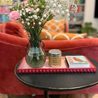 Vente en gros plateau design japonais rose de couleur personnalisée avec bord perlé plateau à café laqué très brillant pour la décoration intérieure