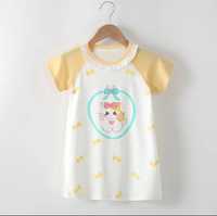 Adorable lapin imprimé à manches longues robe d'été assorti bandeau femmes doux mélange de polyester séchage rapide respirant mignon lapin