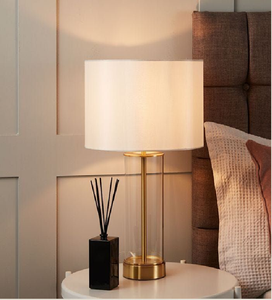 Elegant classic porcelain table lamp with gold accents and beaded <b>shade</b>. Available at wholesale prices - Product Image 5