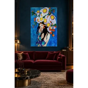 Fida Girl with White Flowers and Oranges in Her Hair <b>Canvas</b> Print - Product Image 4