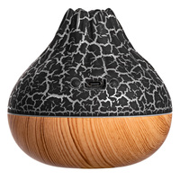 Mini humidificateurs USB à flamme volcanique pour décoration de la maison humidificateur d'air à brume fraîche et grain de bois diffuseur ultrasonique avec lampe de nuit